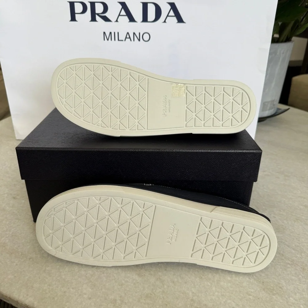 Prada Mens 2DF088 Baltico Blue Cervo Deerskin Leather Loafers UK 9